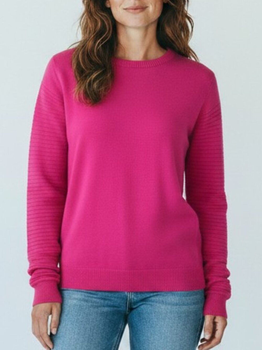 Michael Kors Pink Soft Long Sleeve Rounded Neck Sweater